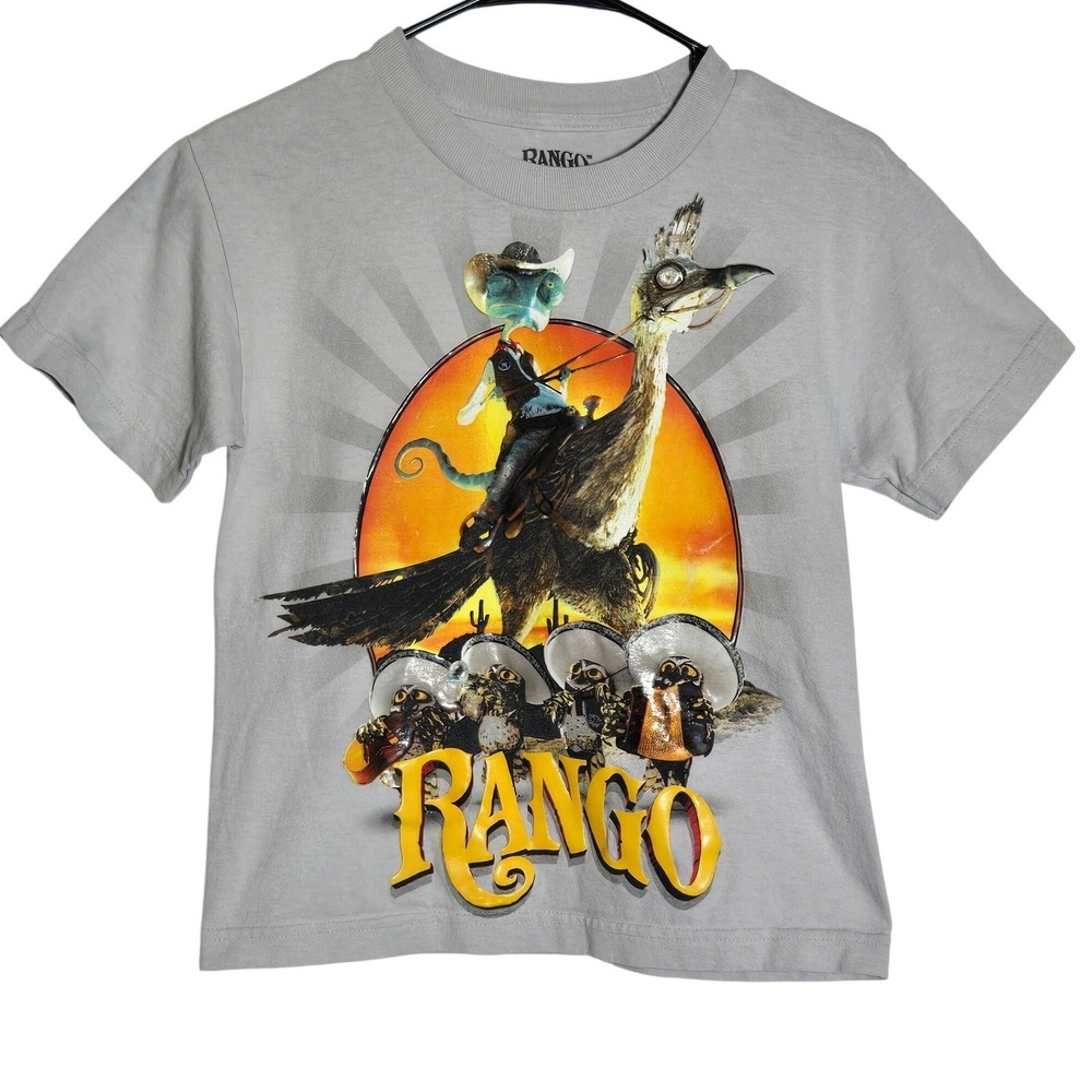 2011 Rango Movie Kids Promo Graphic T-Shirt 6/7 Character Animated Film Merch